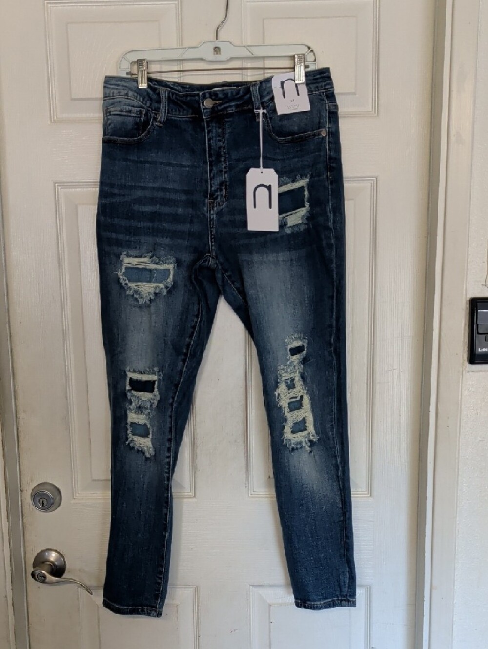 Nature by Kancan Distressed Denim High Rise Skinny Pants NWT Women 14
